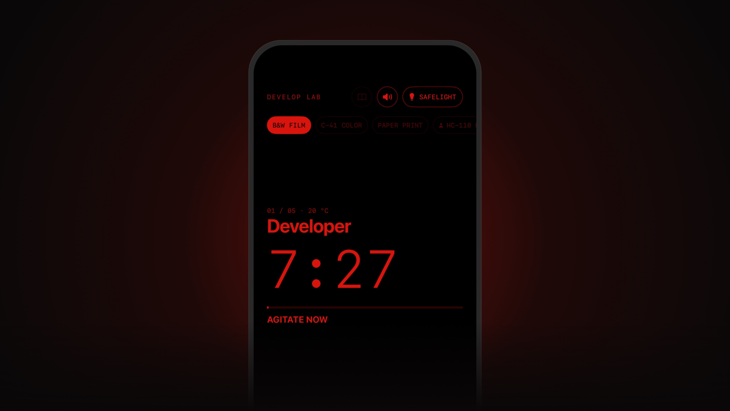 Develop Lab – iOS app for developing film